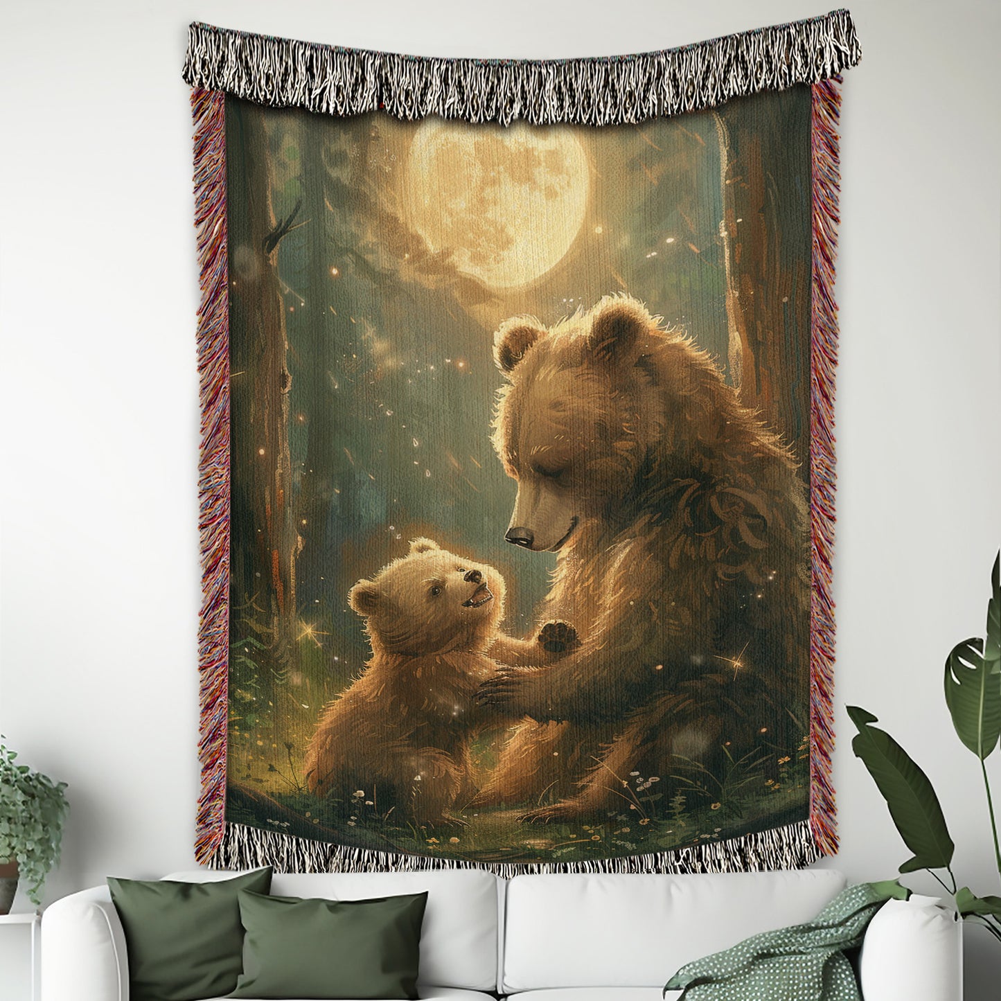Moonlit Bear Play Woven Blanket