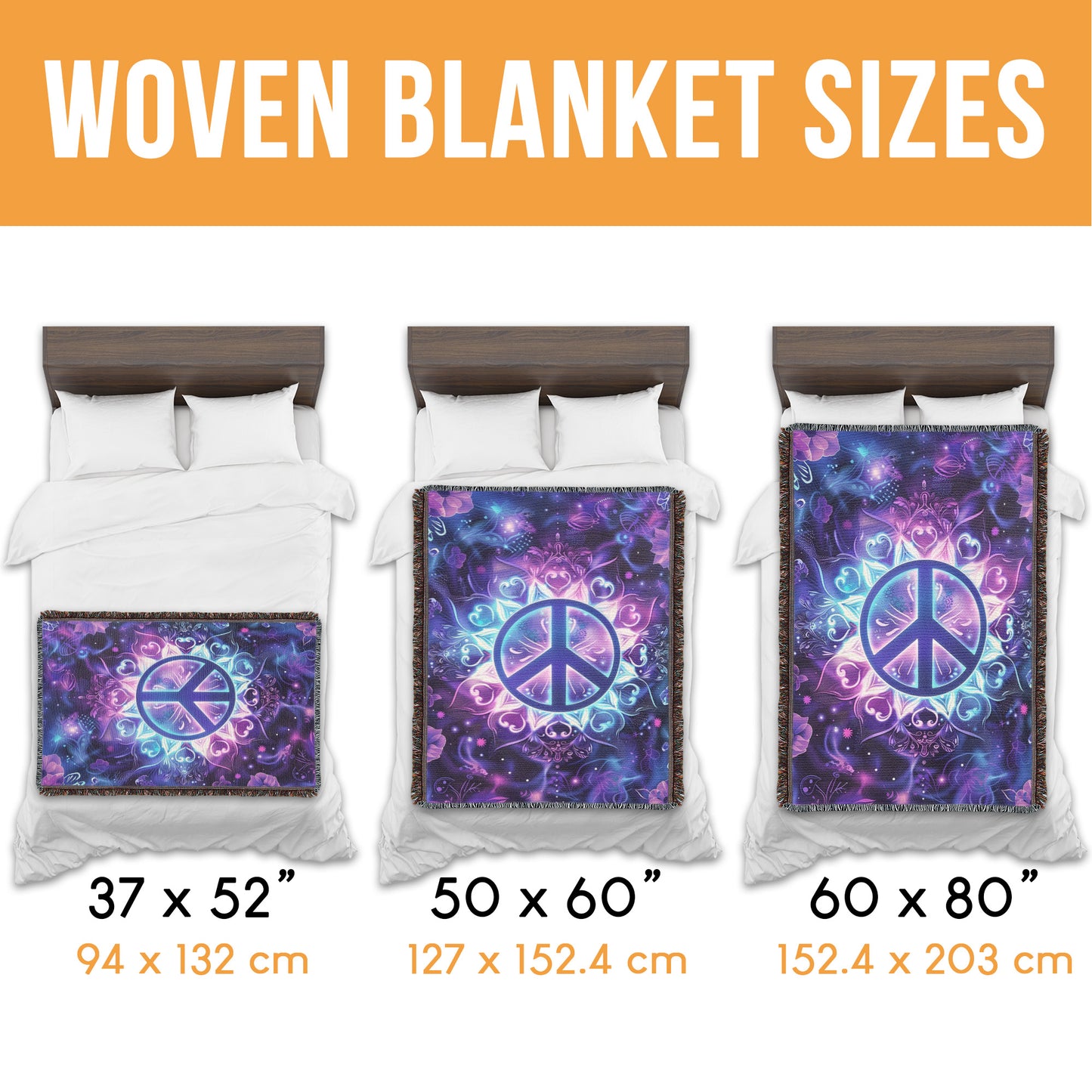 Miracle Peace Symbol Woven Blanket