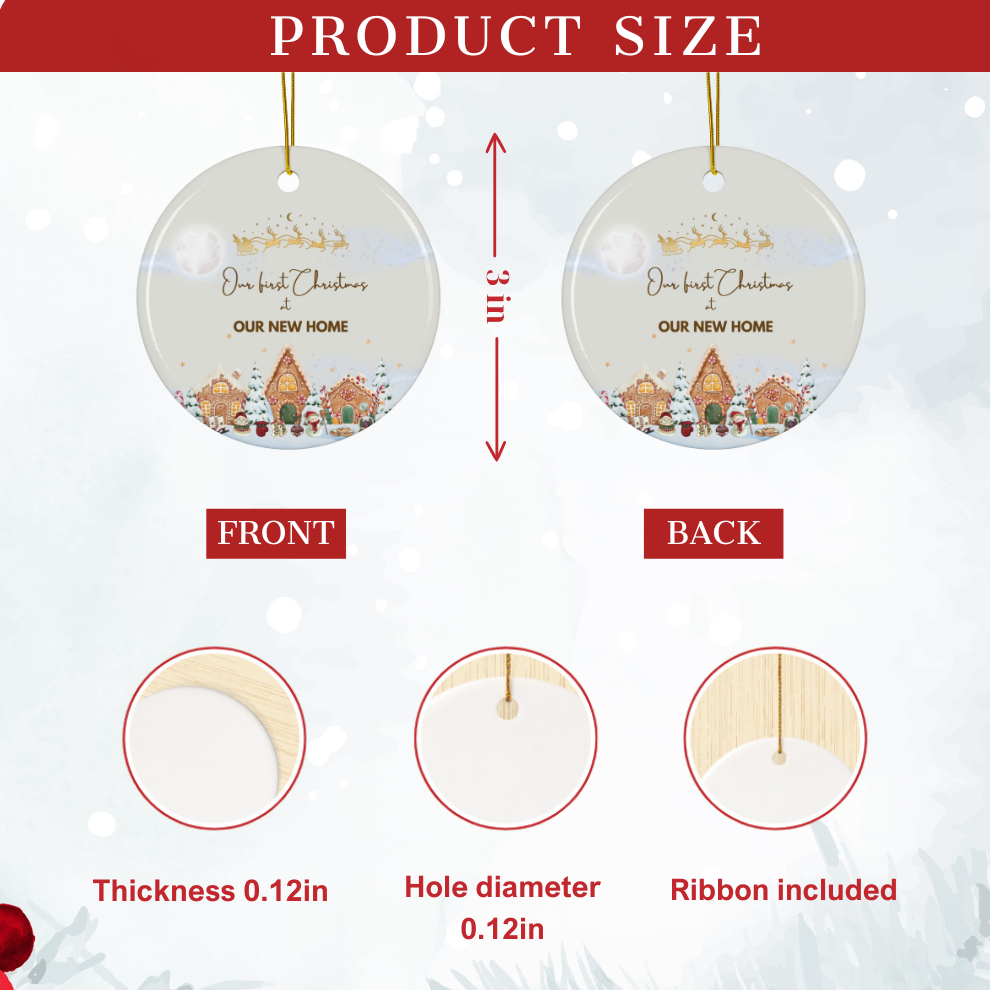 2024 Personalized New Home Christmas Circle Ceramic Ornament