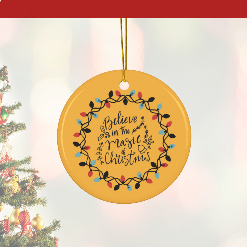 2024 Personalized Merry Christmas Circle Ceramic Ornament