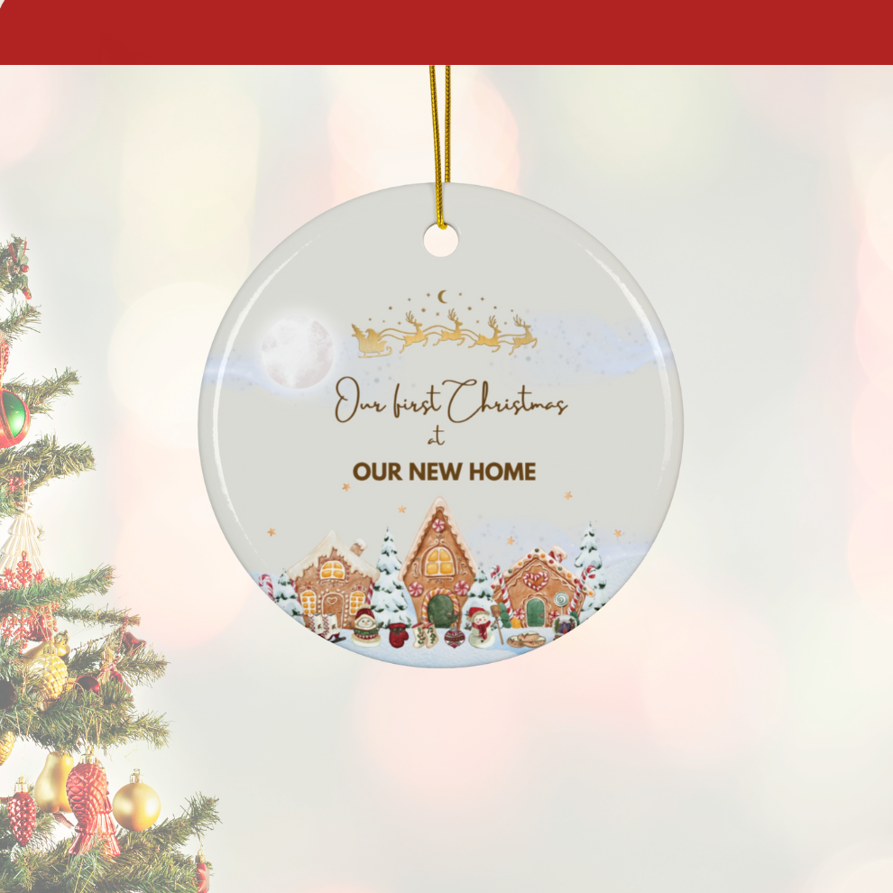 2024 Personalized New Home Christmas Circle Ceramic Ornament