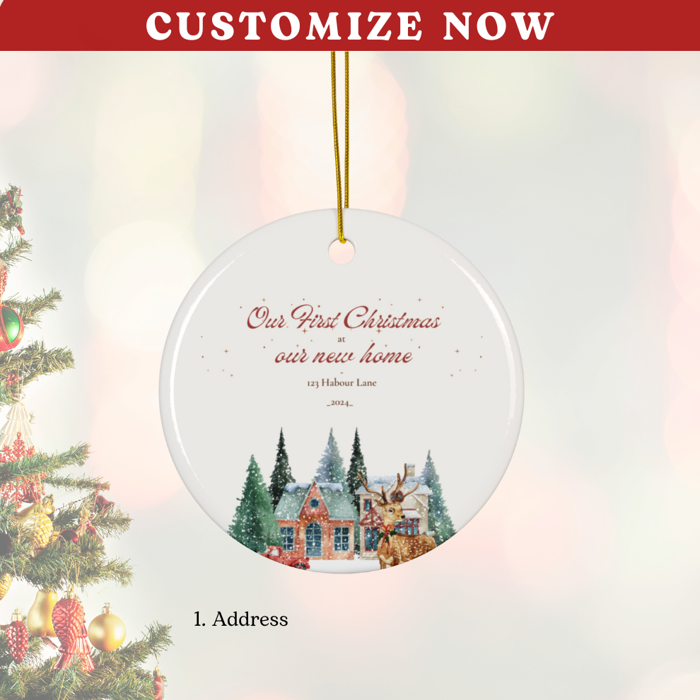 2024 Personalized New Home Christmas Circle Ceramic Ornament
