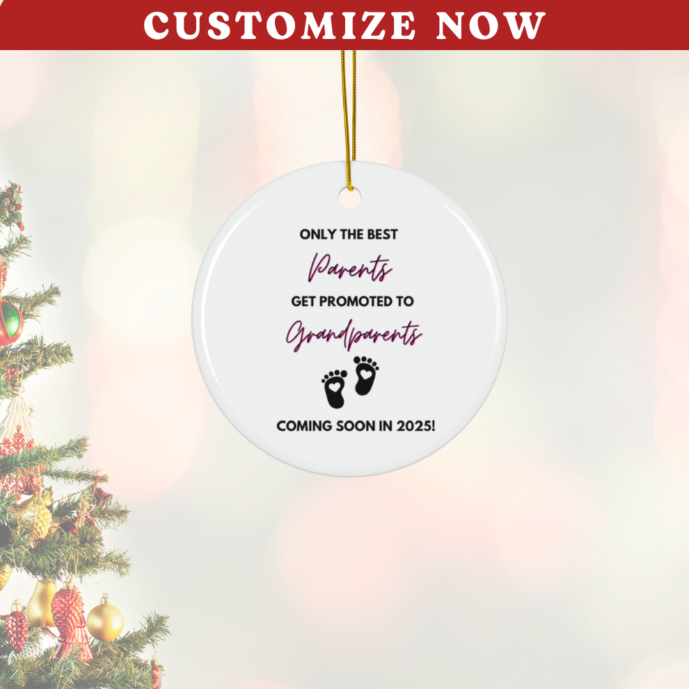 2024 Personalized Pregnant Christmas Circle Ceramic Ornament