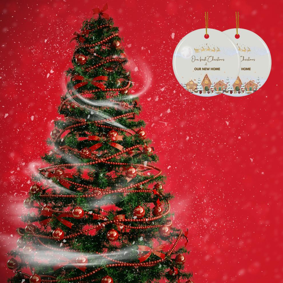 2024 Personalized New Home Christmas Circle Ceramic Ornament