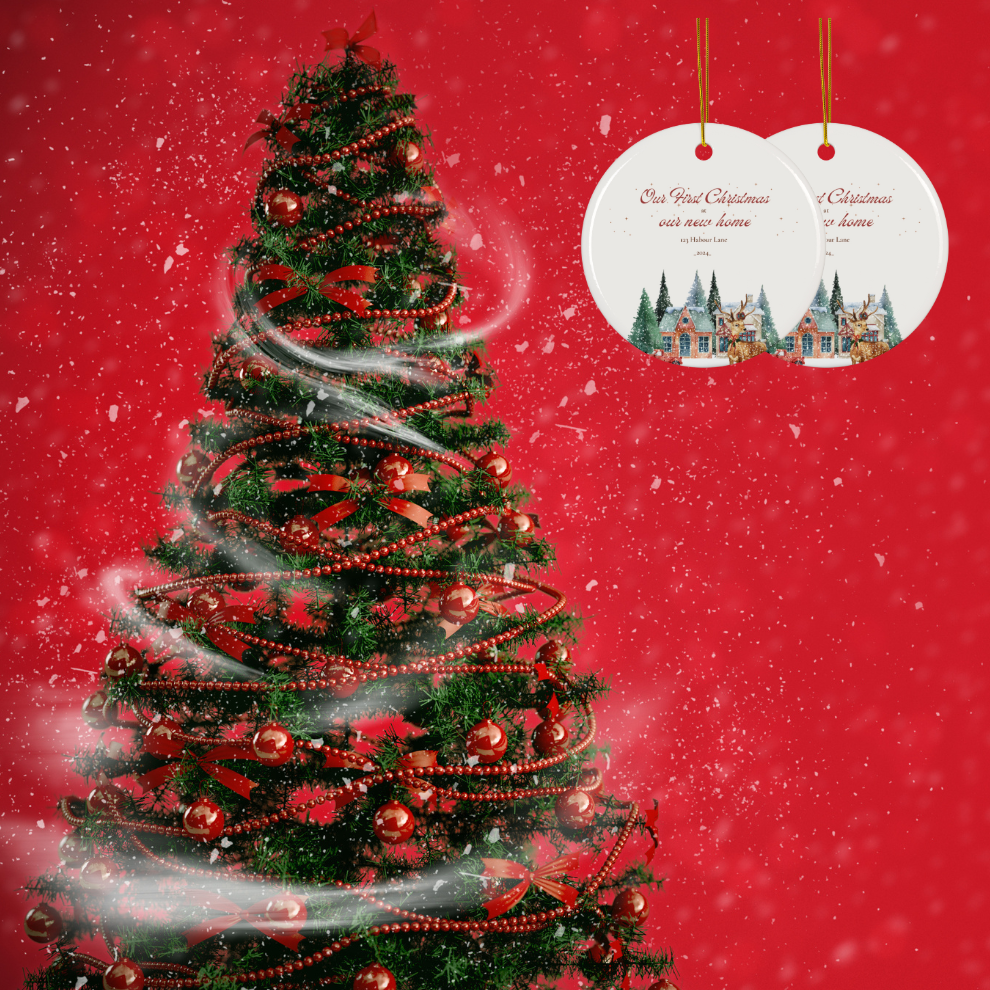 2024 Personalized New Home Christmas Circle Ceramic Ornament