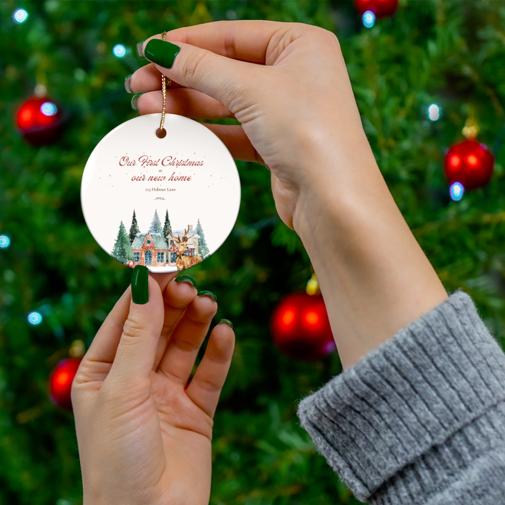 2024 Personalized New Home Christmas Circle Ceramic Ornament
