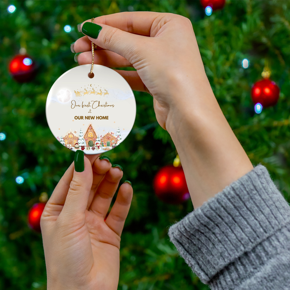 2024 Personalized New Home Christmas Circle Ceramic Ornament