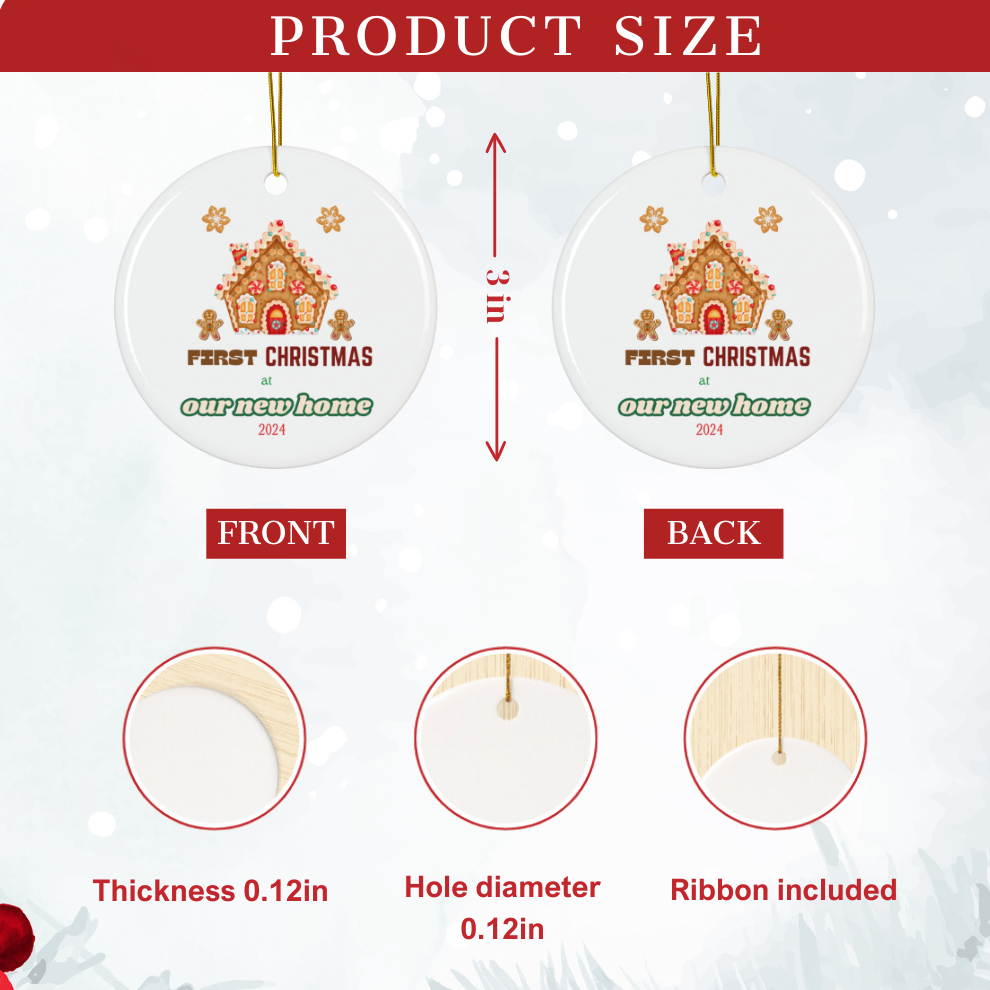 2024 Personalized New Home Christmas Circle Ceramic Ornament