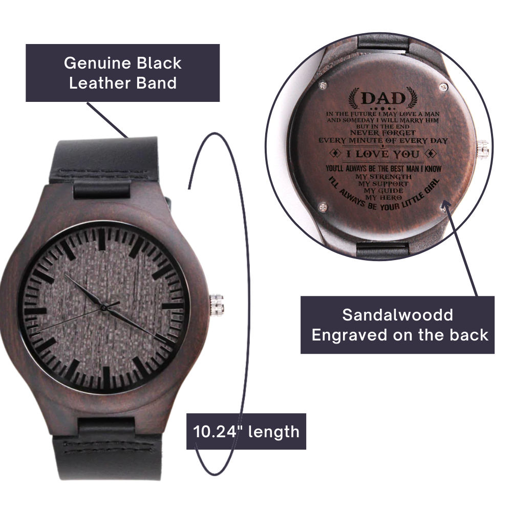 Wood Watch Gift for Dad- I'll always be your little girl - JWshinee
