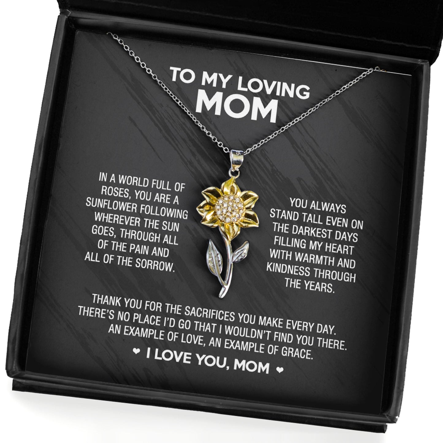 Sunflower Pendant Necklace Gift for Mom- There’s no place I’d go that I wouldn’t find you there - JWshinee