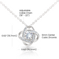 Gift for Wife from Husband Necklace 14K White Gold Love Knot Happy Anniversary Birthday Christmas Gift - JWshinee