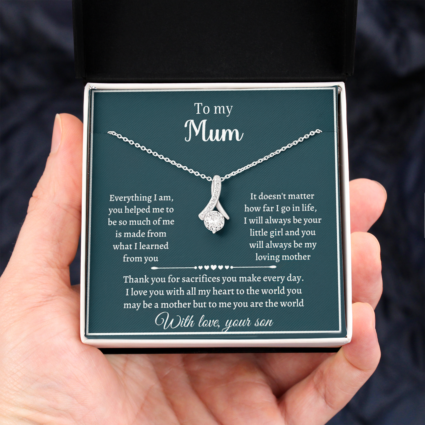 Mother's Day Gift from Son - I love you with all my heart to the world you may be a mother but to me you are the world - JWshinee