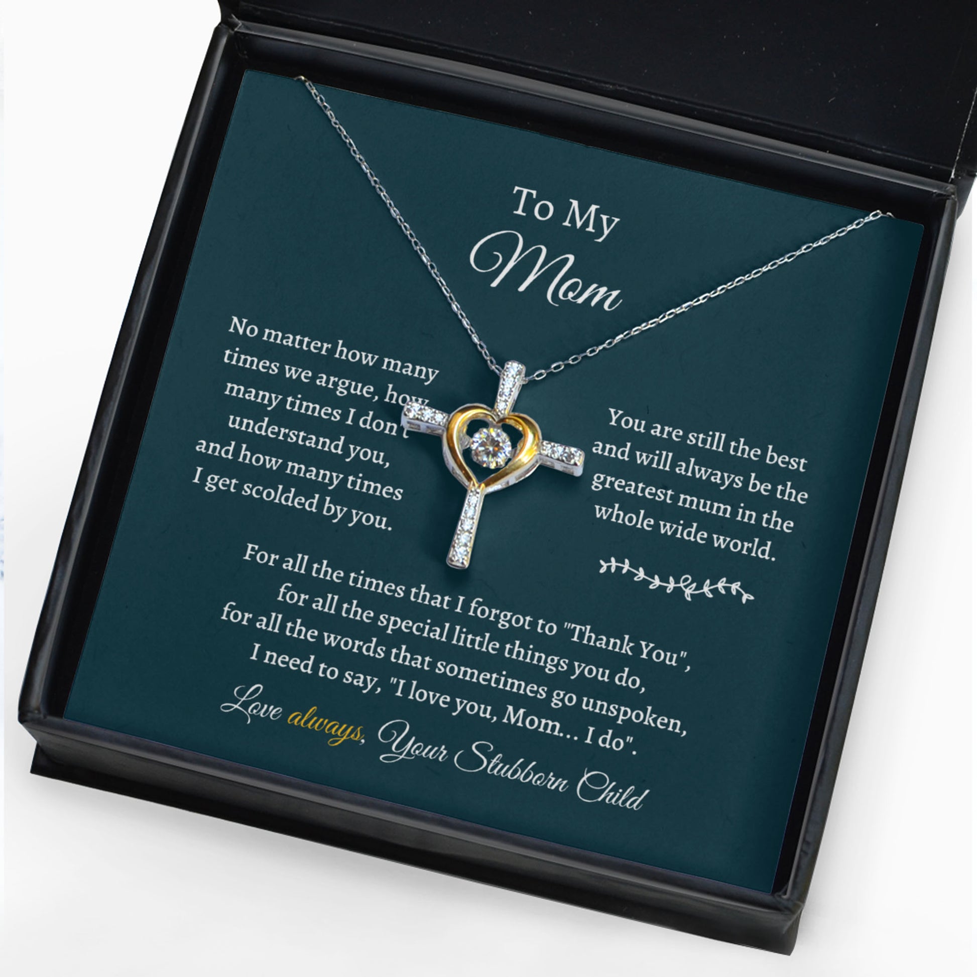 Gift for Mother Cross Dancing Necklace - No matter how many times we argue - JWshinee