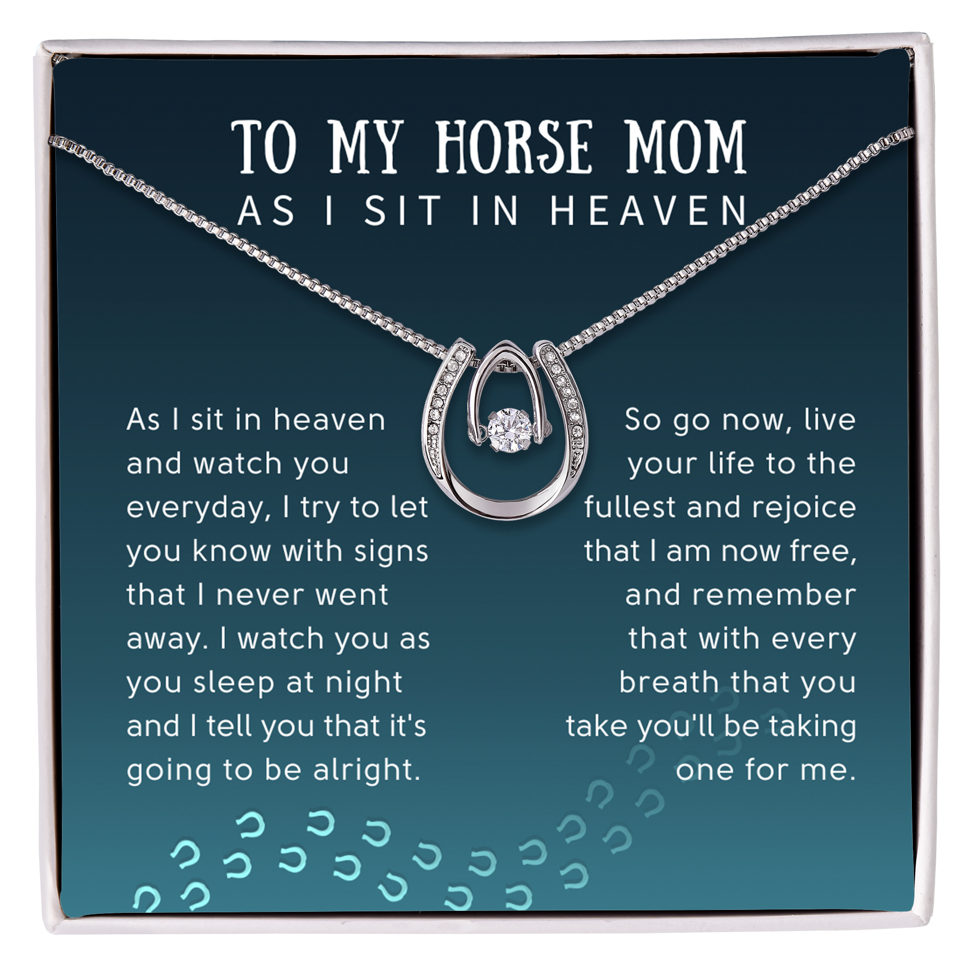 To My Horse Mom Lucky Horseshoes Necklace - Sympathy Gift for Horse Mom - JWshinee