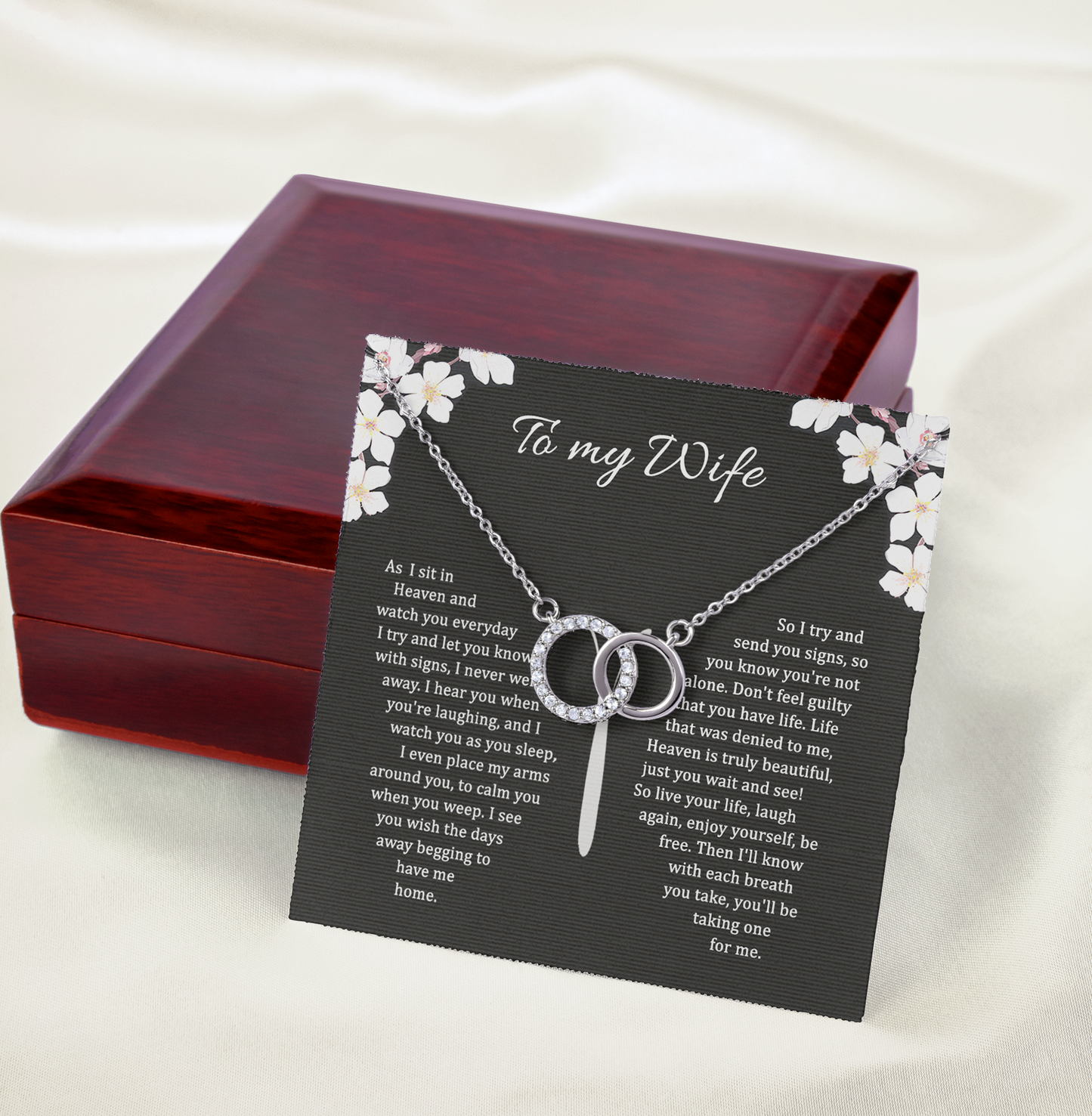 To My Wife Pair Necklace, As I Sit In Heaven, Loss of Husband Gift - JWshinee