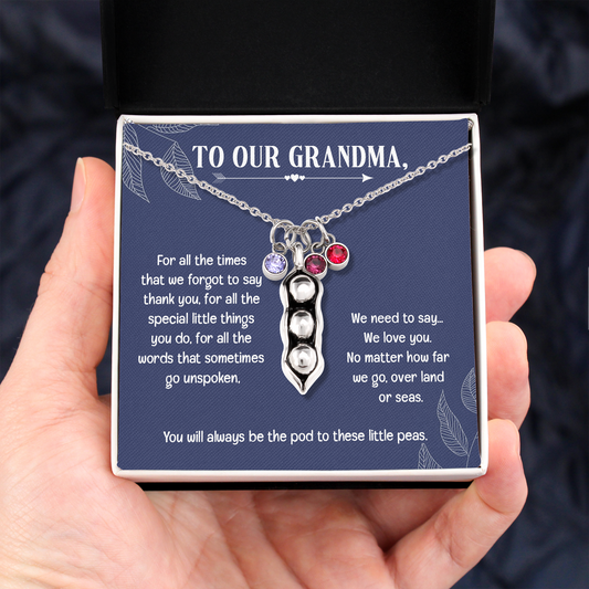 Personalized Grandma Gift Birthstone Necklace - Christmas Gifts for Grandma Necklace Grandparent Gifts Mama Nana Grandma Mother Mimi Nona Christmas Gifts