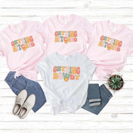 Getting Rowdy Getting Hitched Shirt, Grooby Style, Wedding Shirt, Matching Bachelorette Party Shirts, Bridal Party Shirt