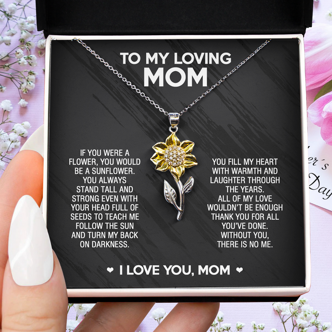 Sunflower Pendant Necklace Gift for Mom- All of my love wouldn’t be enough to thank you for all you’ve done - JWshinee