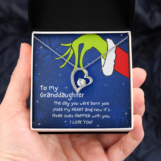 Christmas Necklace Gift to Granddaughter - The day you were born you stole my heart - JWshinee