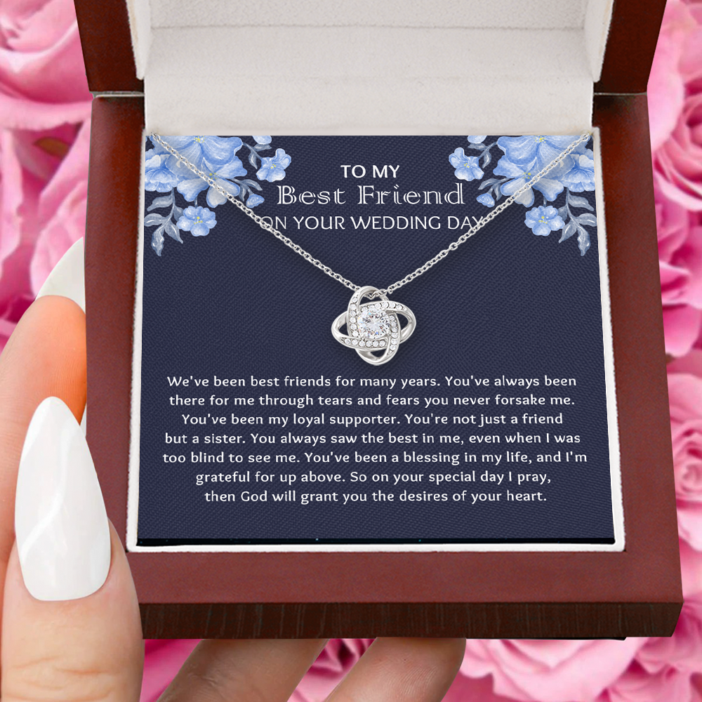 Best Friend Wedding Gift, Best Friend Gift Necklace to Bride on Wedding Day