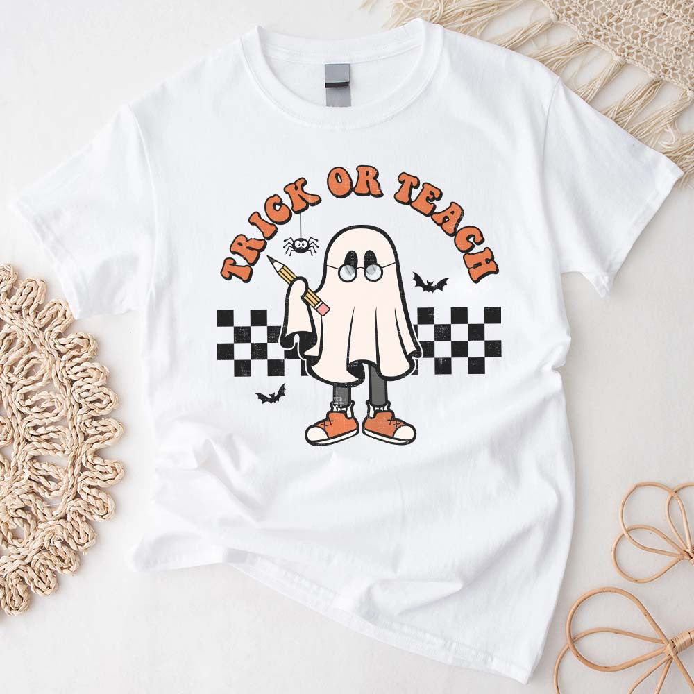 Halloween Teacher Shirt, Trick or Teach T-Shirt, Funny Teacher Shirt for Halloween, Retro Tee