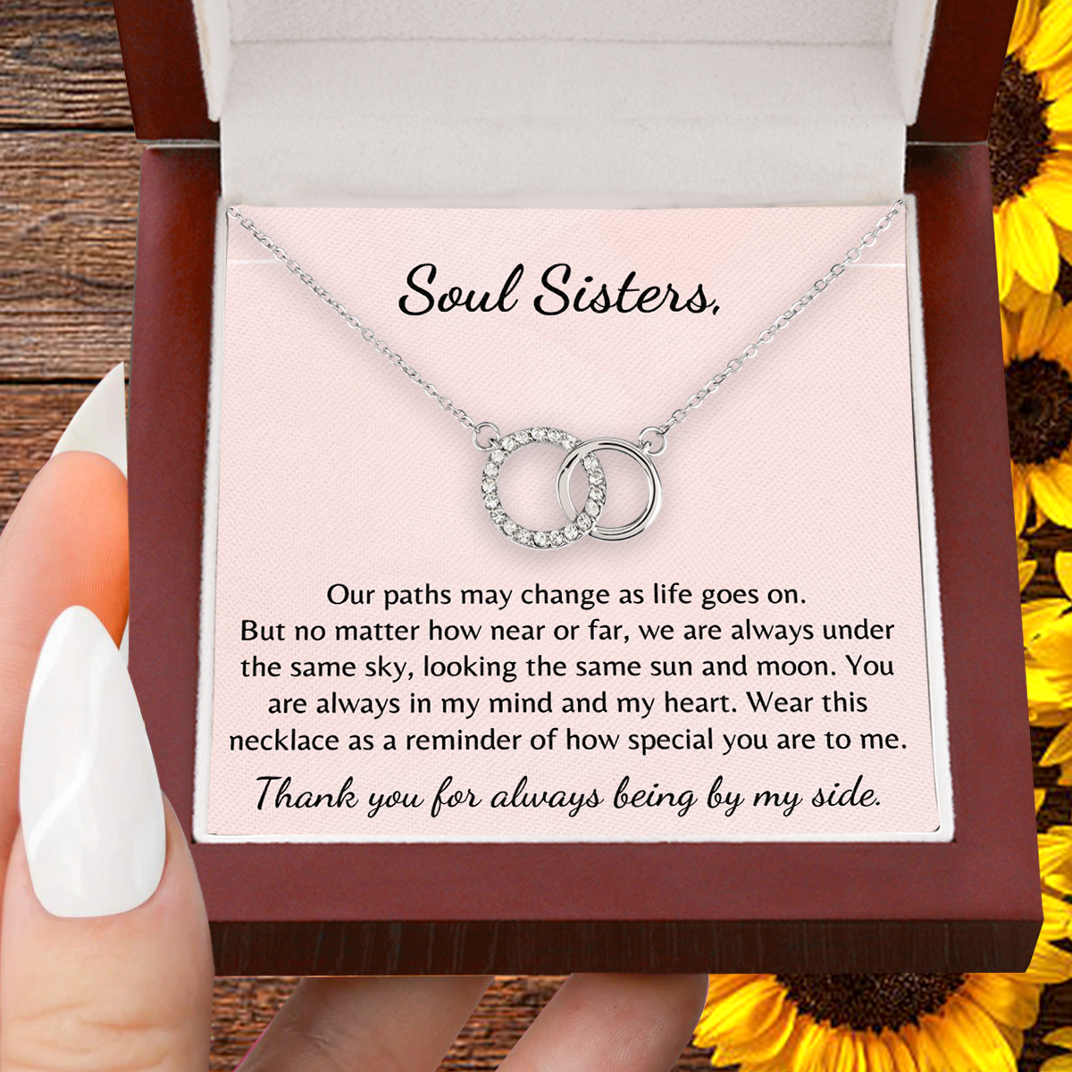 Our paths may change as life goes on, Soul Sisters Necklace, Sister Birthday Gift