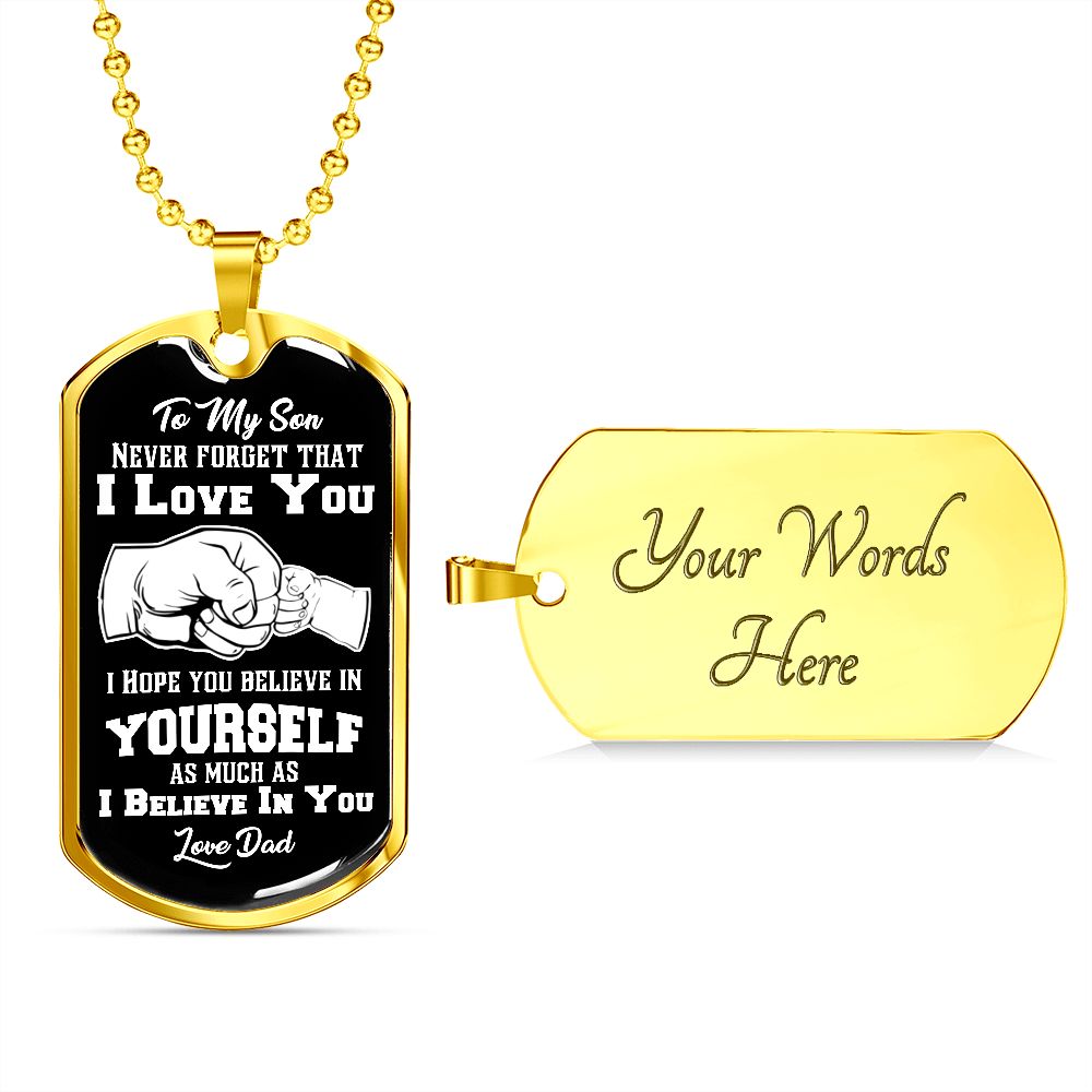 Son Dog Tag - To My Son Never Forget That I Love You Dog Tag Chain Necklace B09VG6LT7Q B09V6YTDGQ