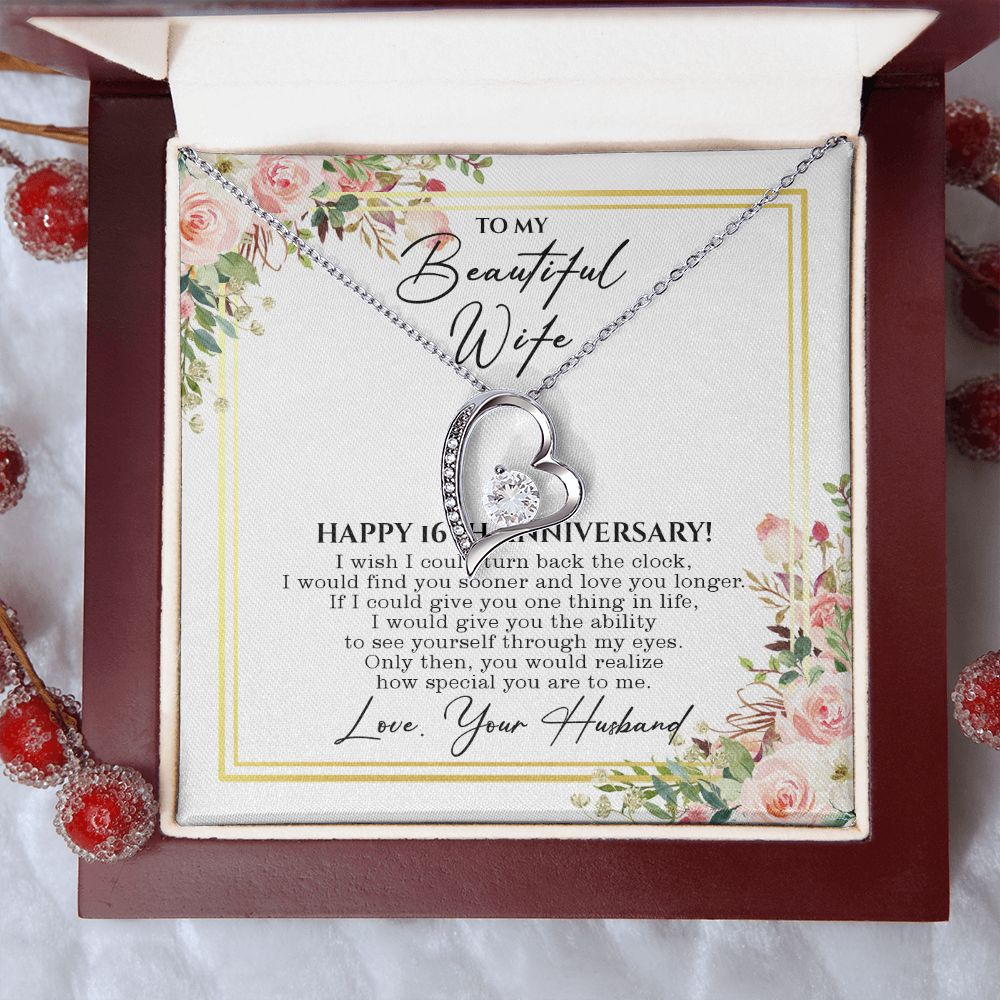 16th Anniversary Necklace Gift For Wife – 16 Years Wedding Jewelry Gift For Her – 16th Wedding Anniversary Wife Gift – 16 Years AnniversaryWedding Present