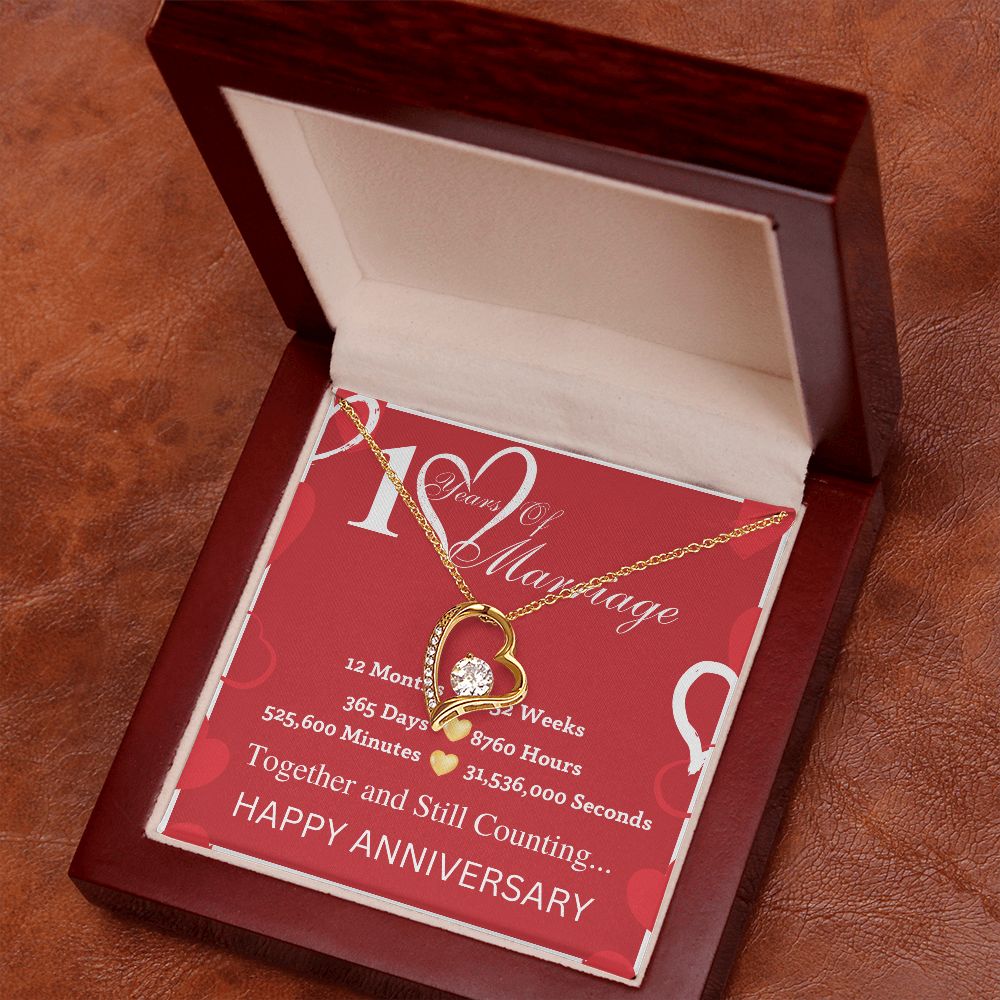 10th Wedding Anniversary Jewelry - Memorable keepsakes for a significant anniversary, Gift For Wife from Husband SNJW23-010308