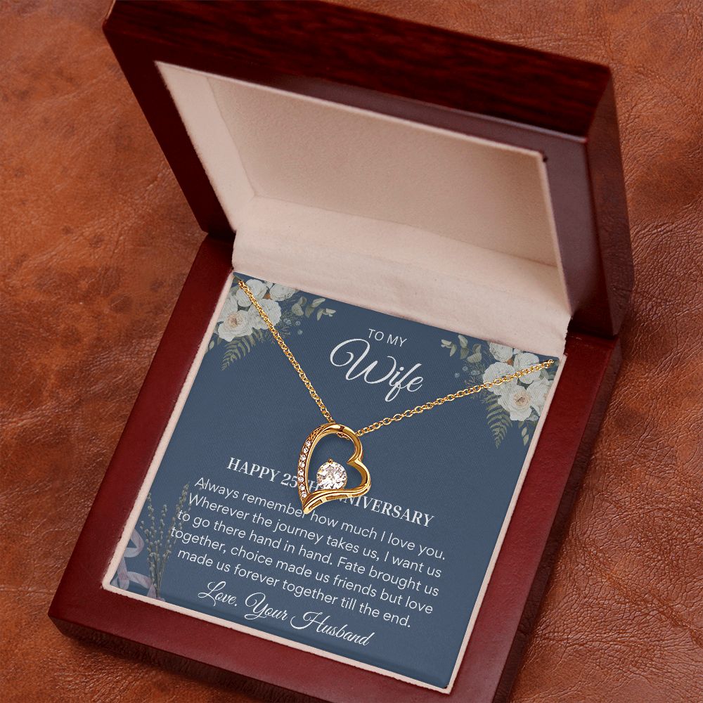 25th Anniversary for Wife - Milestone gifts for her, 25 Year Wedding Anniversary Necklace, Wedding Anniversary Jewelry SNJW23-010301