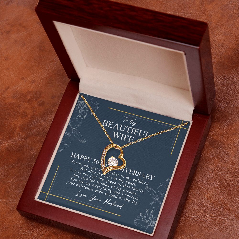 50 Year Wedding Jewelry Gift For Wife - 50 Year Anniversary Necklace Gift For Her B09CLQMN87- B09CLQRW84