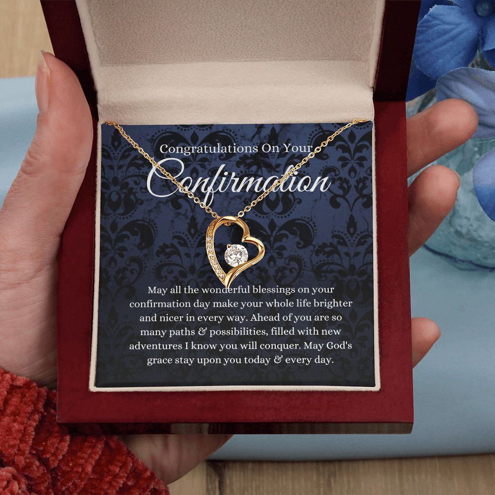 Confirmation Gift for Girls, Cubic Zirconia Necklace, Holy Confirmation Teenage Girls, Christian Catholic Faith B0BLBH6GQ2