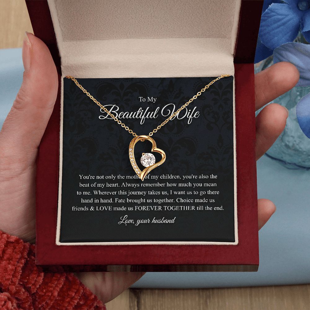 Heart To My Wife Necklace, Anniversary Gift For Wife Birthday Gift, Wife Gifts For Her, Wife Jewelry, Wife Sentimental Gift, Wife Poem Card 04127 ttstore-0412-7x16