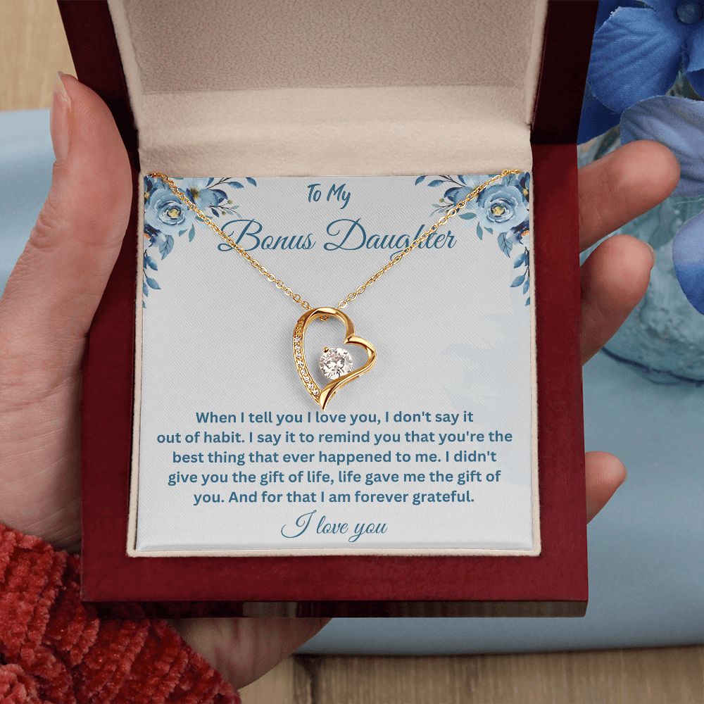 Bonus Daughter Gifts from Stepmom: Show Your Love with a Thoughtful Gift, Bonus Daughter Gift, To my Bonus Daughter,Bonus Daughter Necklace SNJW23-010314