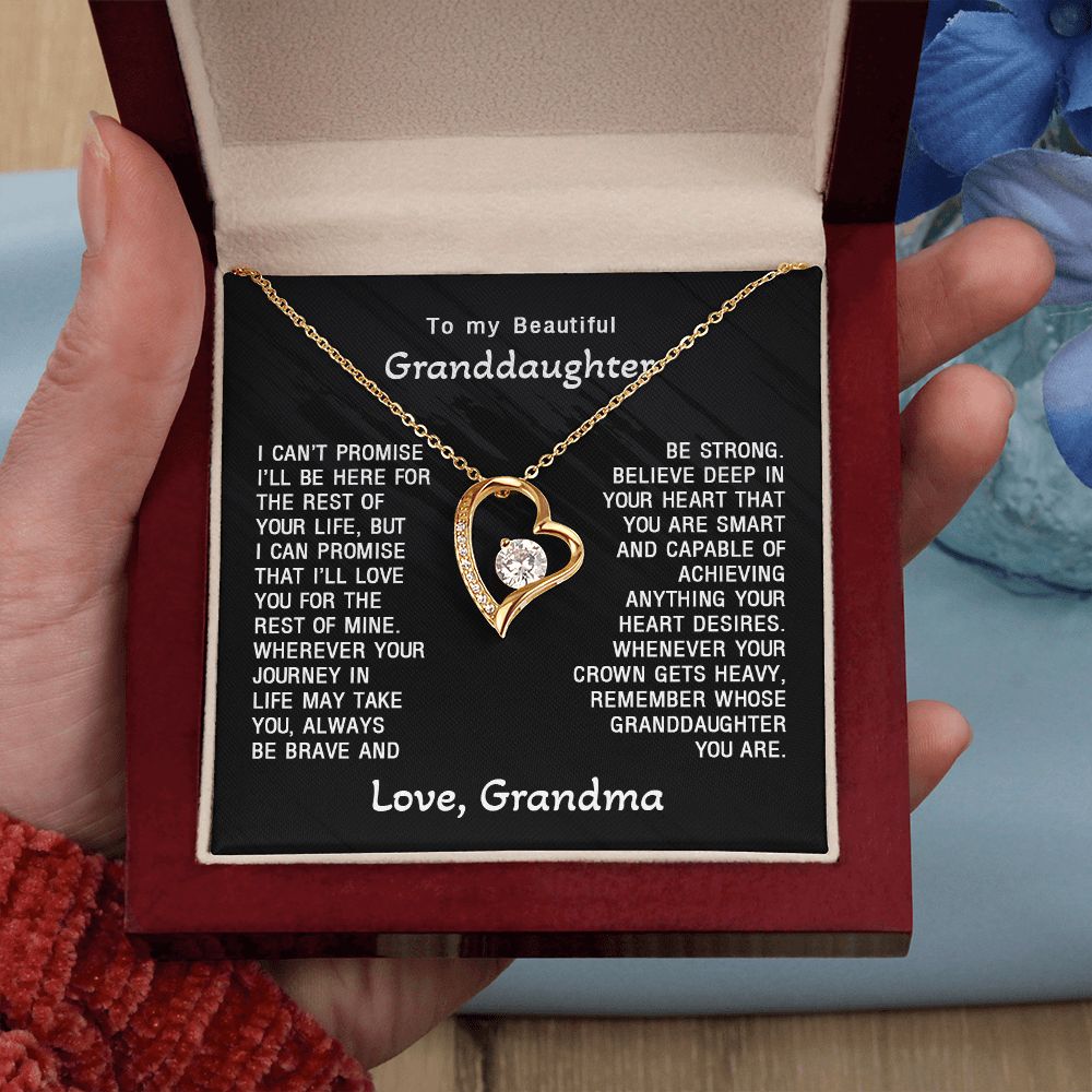 Granddaughter Necklace Gifts From Grandma Grandmother, Love Gift For Adults Or Girls On Birthday, Graduation, Wedding, Christmas