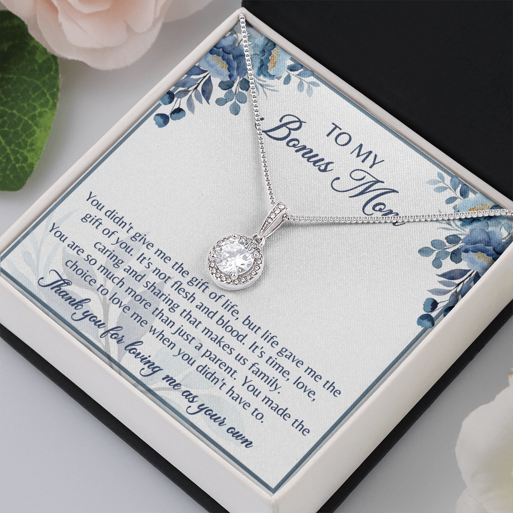 Gift for Bonus Mom Necklace from Son, Daughter Jewelry Box Pendant Birthday Mother's Day Christmas