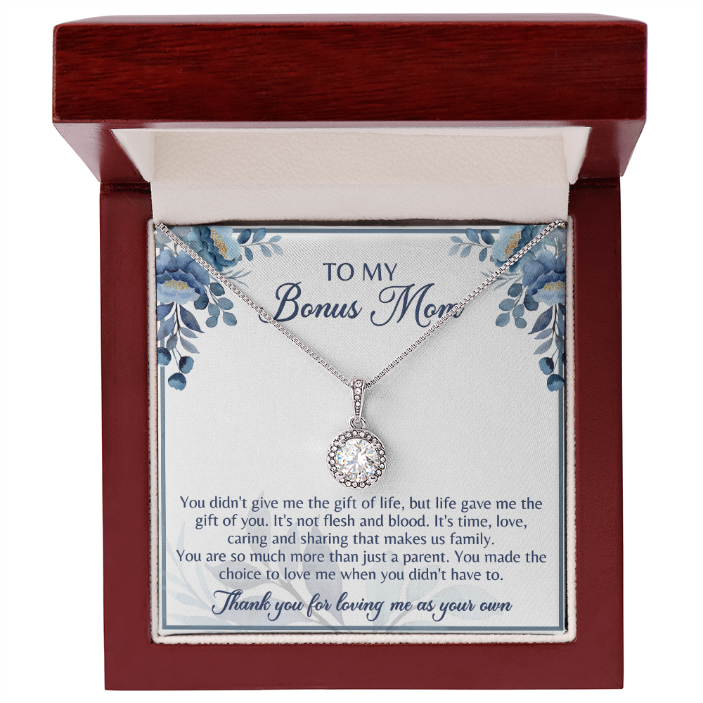 Gift for Bonus Mom Necklace from Son, Daughter Jewelry Box Pendant Birthday Mother's Day Christmas