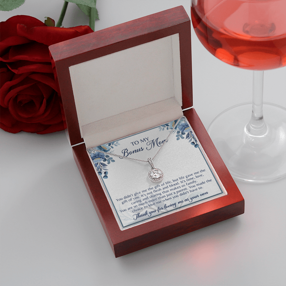 Gift for Bonus Mom Necklace from Son, Daughter Jewelry Box Pendant Birthday Mother's Day Christmas