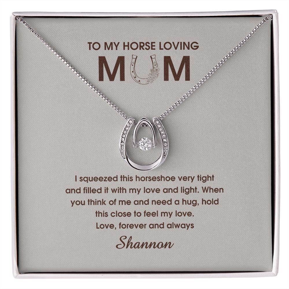 Horse Mom Lucky Horseshoe Necklace Shannon Madden