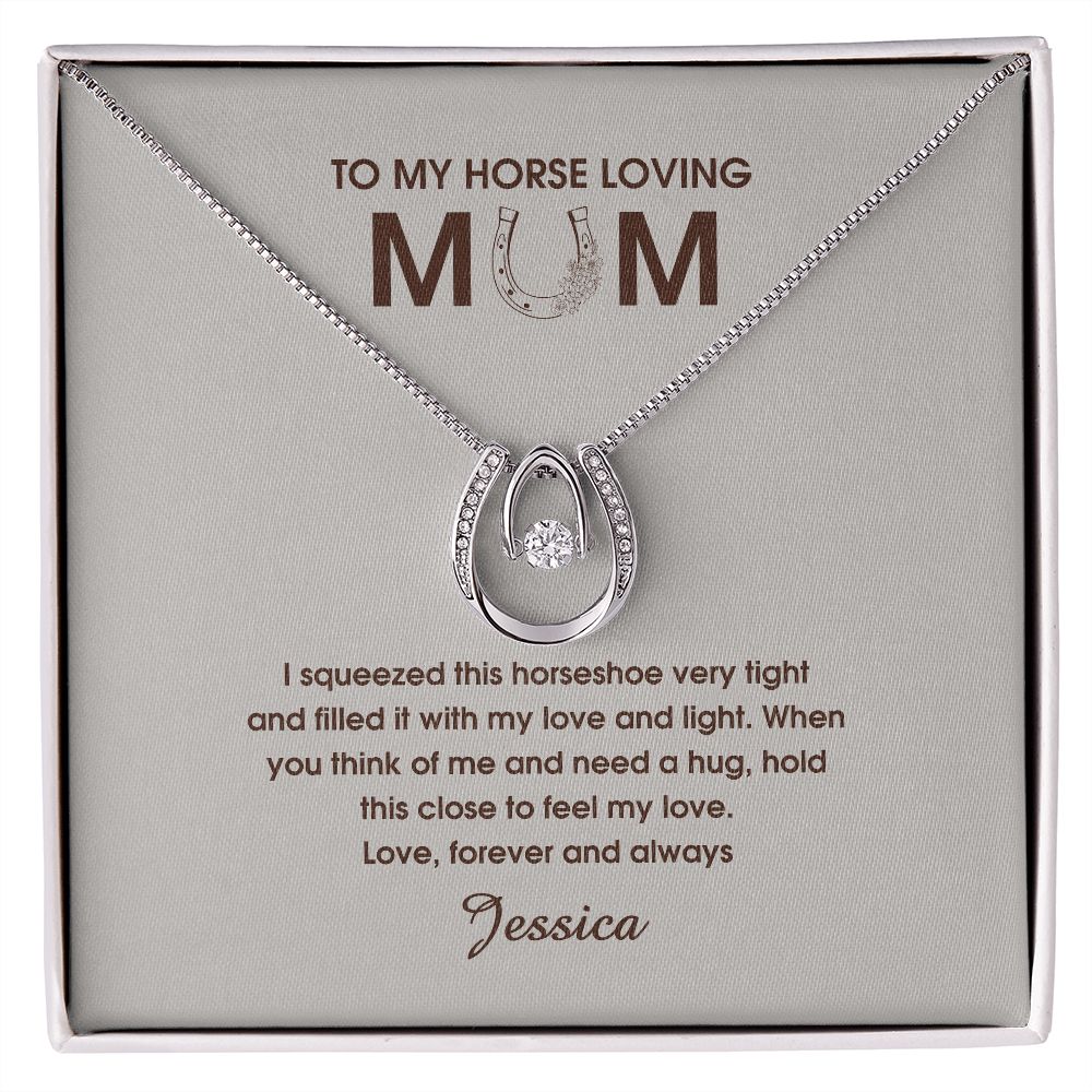 Horse Mom Lucky Horseshoe Necklace 9C-15BC-EX7Y (Jessica)