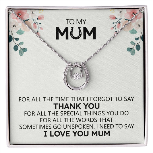 Gift for Her- The Lucky Horseshoe Necklace for Mom Wife Girlfriend, Great Gift for Christmas Birthday Thanksgiving Mothers Day Valentine's Anniversary Jewelry