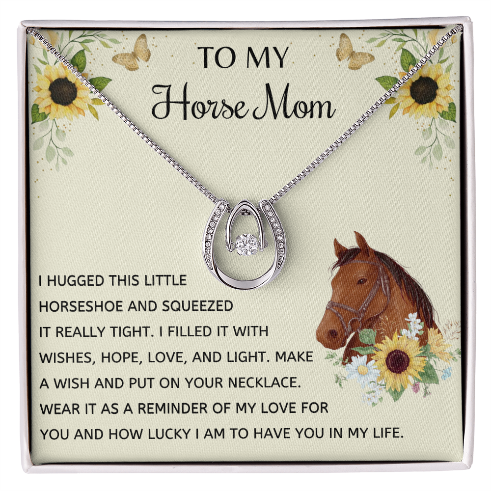 To My Horse Mom Necklace I Hugged This Little Horseshoe Necklace