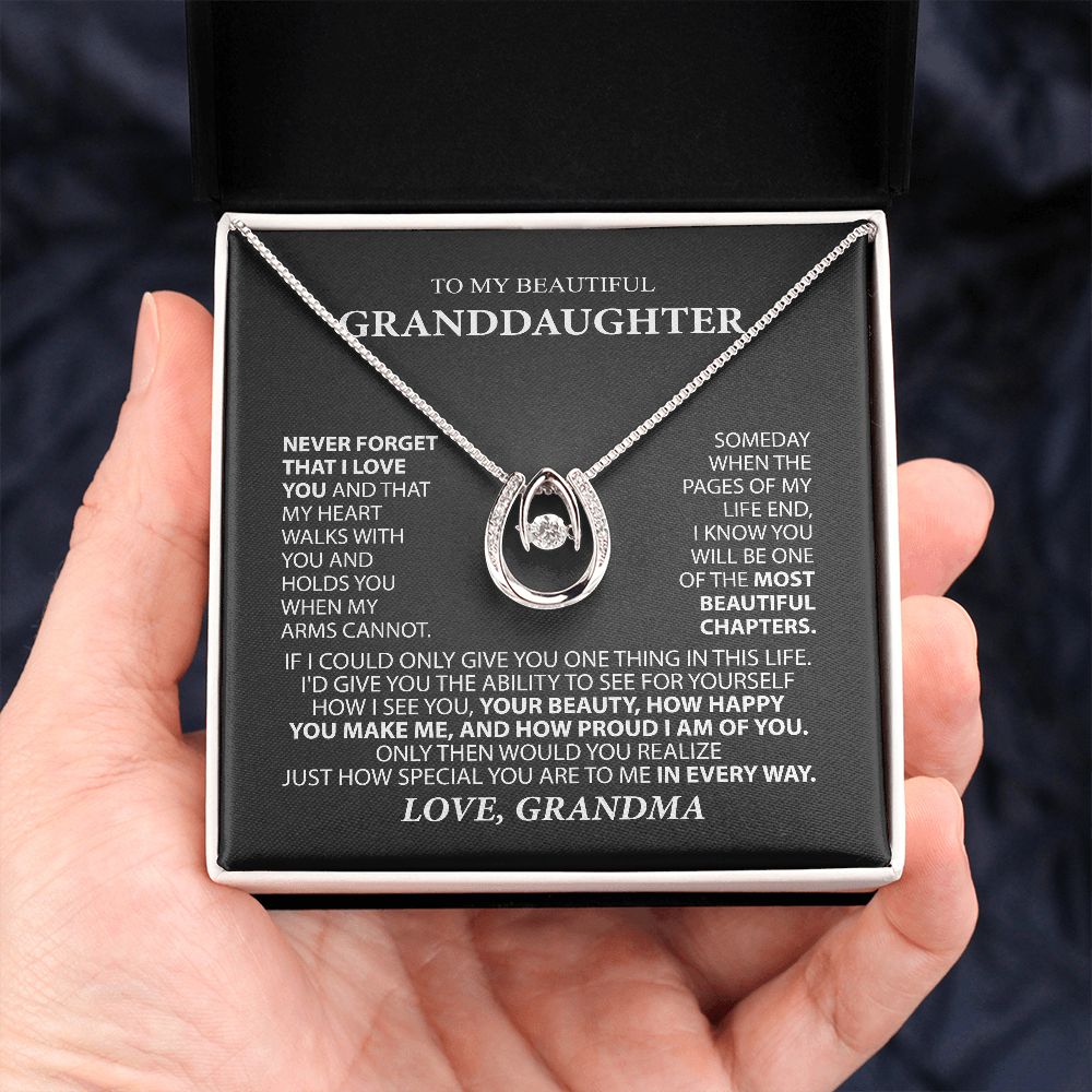 To My Beautiful Granddaughter Necklace, Granddaughter Gift from Grandma, Grandpa, B0BLHW4SCD SPNKJW-110414