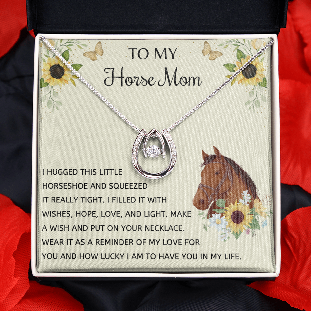 To My Horse Mom Necklace I Hugged This Little Horseshoe Necklace