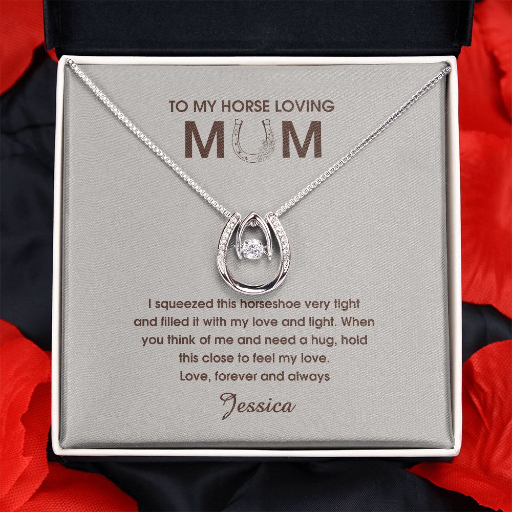 Horse Mom Lucky Horseshoe Necklace 9C-15BC-EX7Y (Jessica)