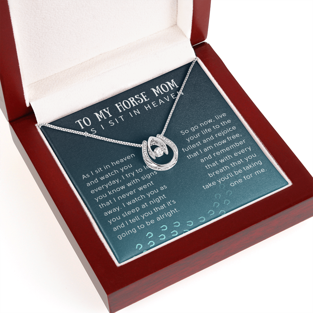To My Horse Mom Lucky Horseshoes Necklace - Sympathy Gift for Horse Mom - JWshinee