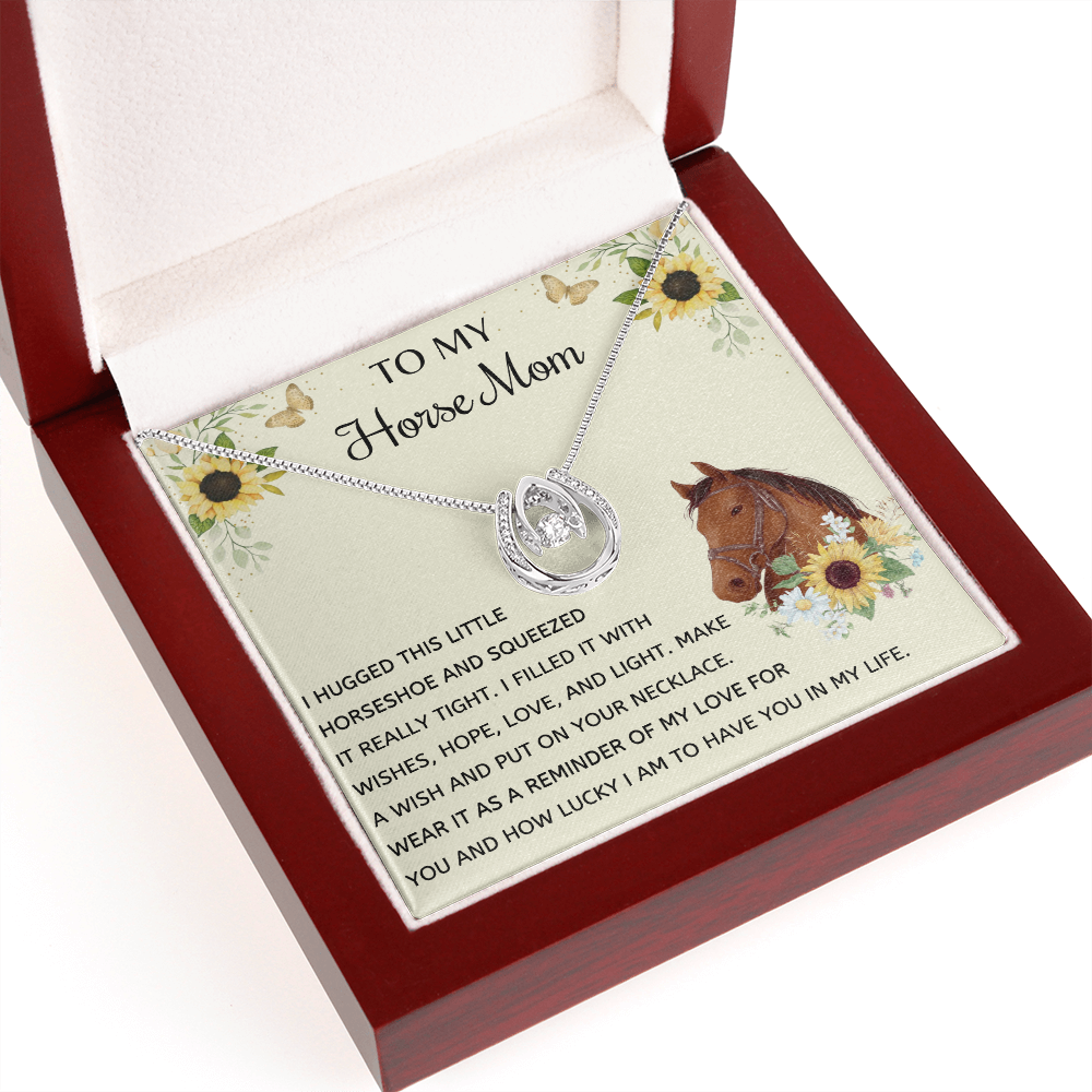 To My Horse Mom Necklace I Hugged This Little Horseshoe Necklace