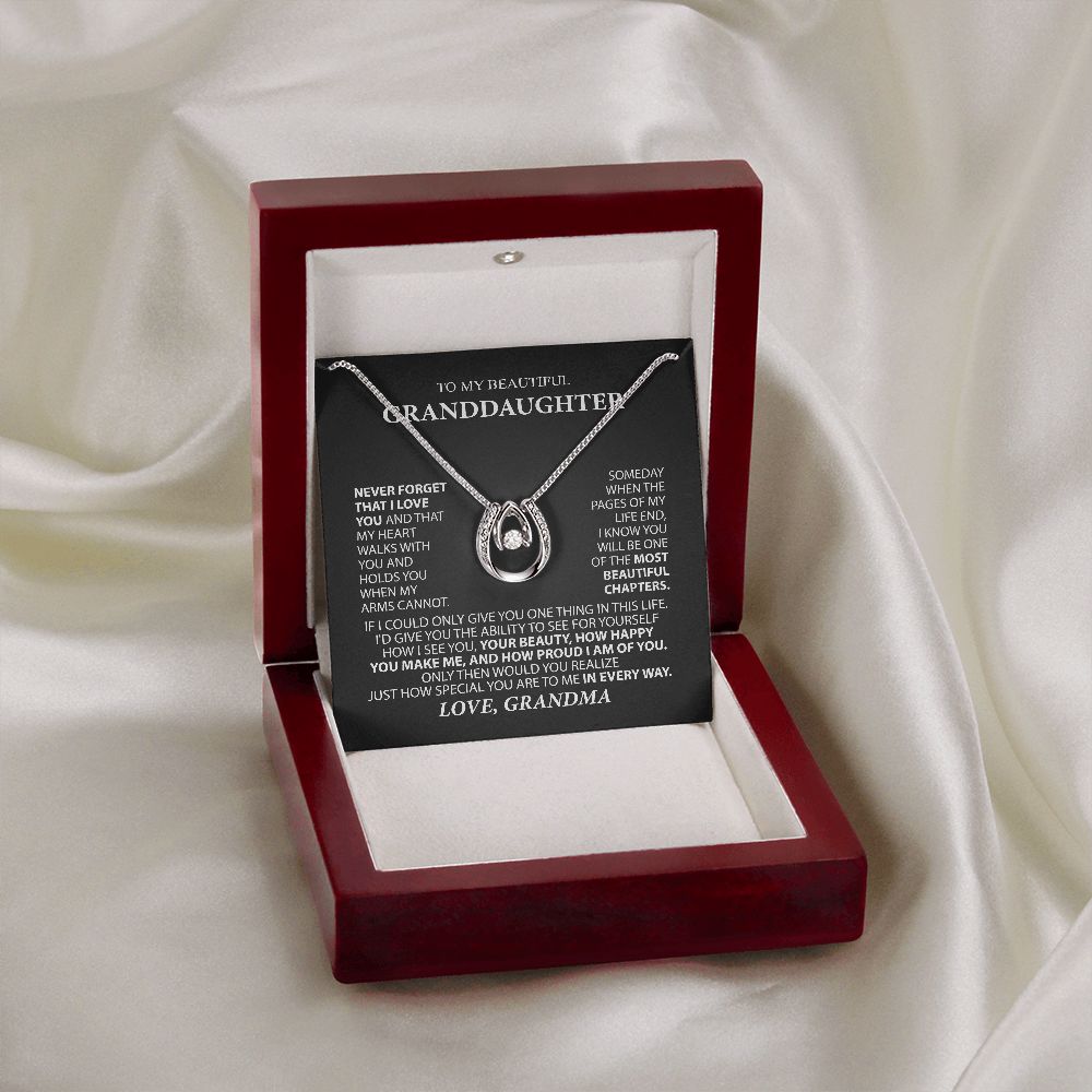 To My Beautiful Granddaughter Necklace, Granddaughter Gift from Grandma, Grandpa, B0BLHW4SCD SPNKJW-110414