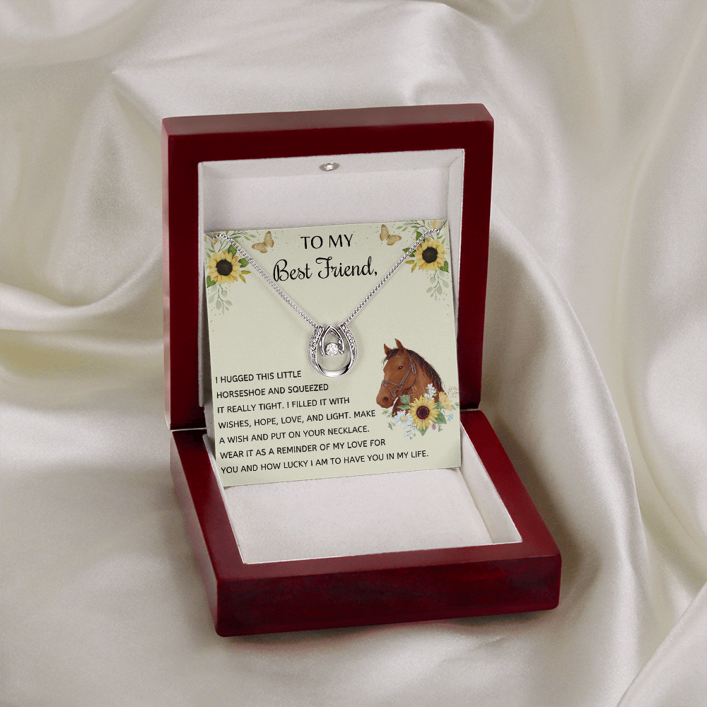 To My Horse Mom Necklace I Hugged This Little Horseshoe Necklace, Gift For Horse Lovers