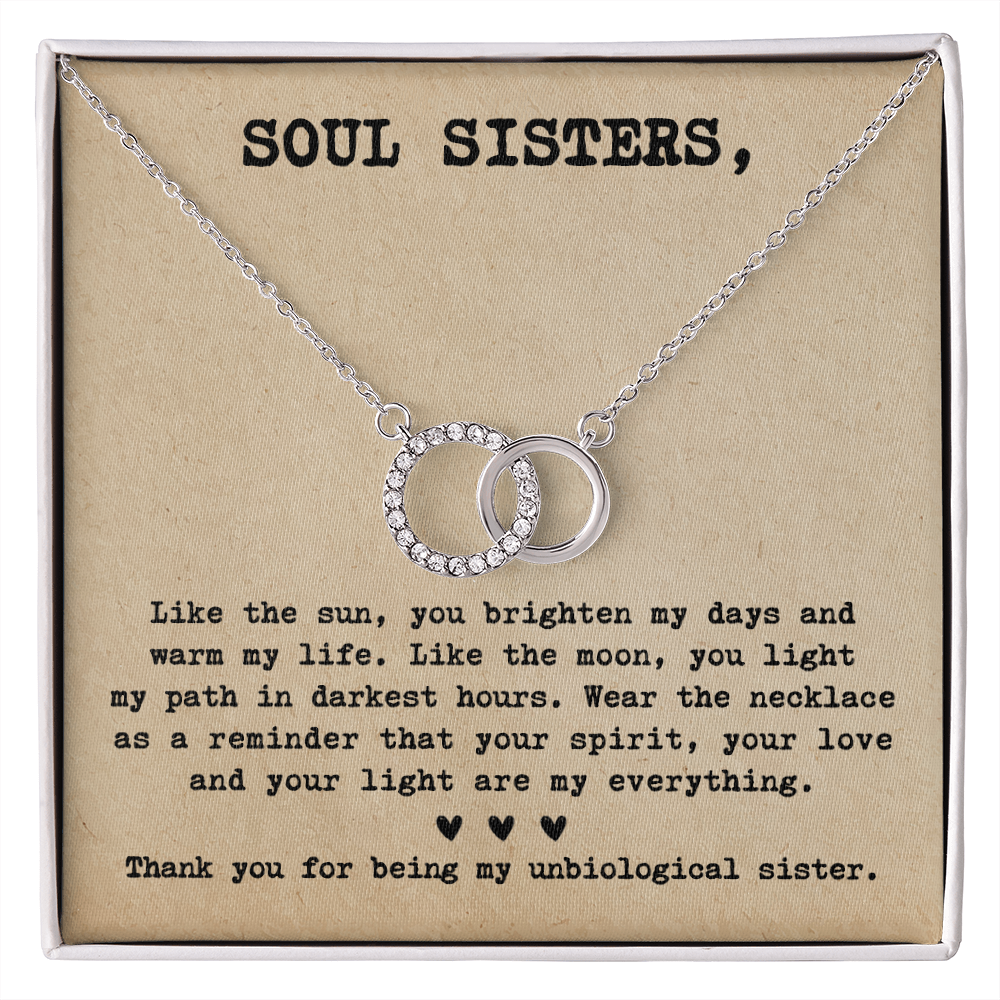 Matching Necklace for Soul Sister Friend Bestie Interlocking Necklace Distance Gift Birthday Christmas